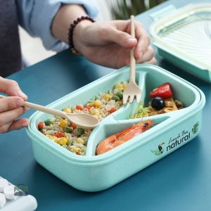 Bento écologique en couleur verte, idéal pour le transport alimentaire