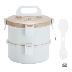 Boîte bento compartimentée en inox blanc