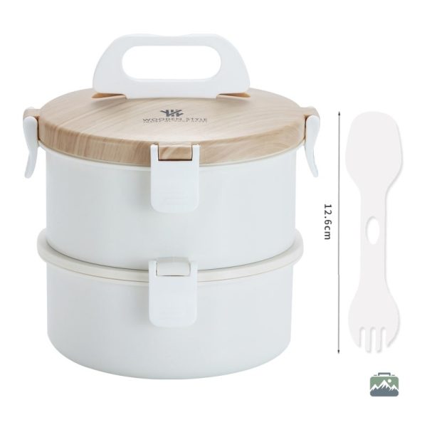 Boîte bento compartimentée en inox blanc