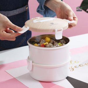 Bento inox avec design rond et pratique