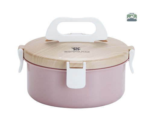 bento-isotherme-rond-rose-compartiments-1 Bento inox rond rose avec compartiments