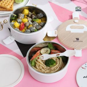 Boîte à lunch inox rose compartimentée