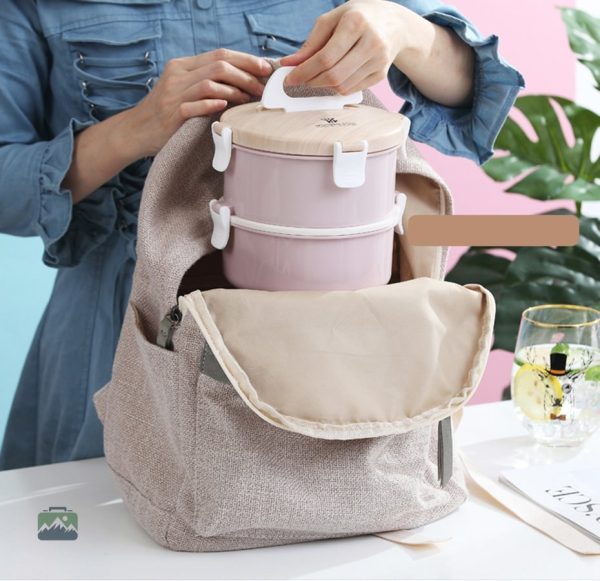 Bento rose en inox pour repas variés
