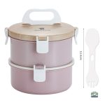 Boîte compartimentée en inox couleur rose