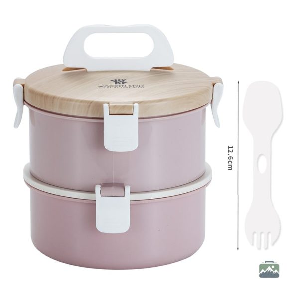 Boîte compartimentée en inox couleur rose