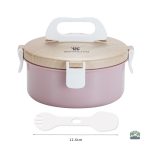 Bento rond en inox pour un repas équilibré