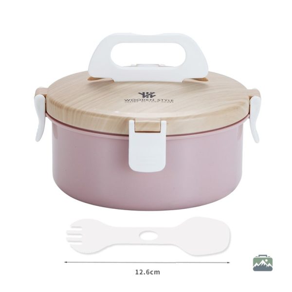 Bento rond en inox pour un repas équilibré