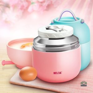 Bento isotherme en rose, parfait pour les pique-niques
