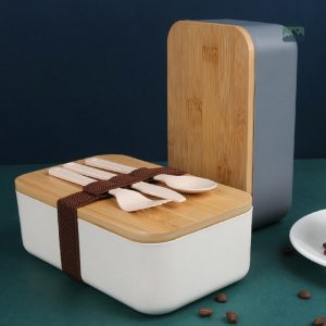 Lunch box japonaise grise pour un repas équilibré