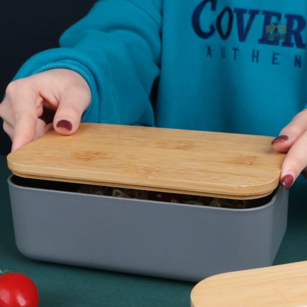 Accessoire bento japonais en gris, idéal pour le travail