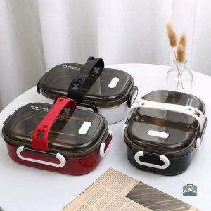 Lunch box japonaise en inox, idéale pour les repas nomades