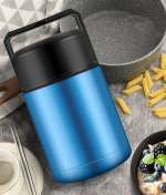 Boîte repas chaude bleue, idéale pour le bureau