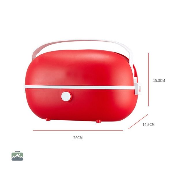Lunch box chauffante couleur rouge pratique et fonctionnelle