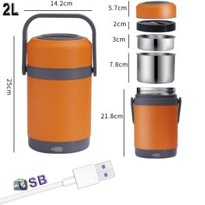 Boîte alimentaire chauffante, idéale pour le bureau