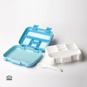 Lunch box bleue pour les enfants, pratique et ludique