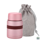 Boîte lunch isotherme rose pour repas chauds