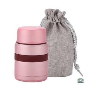 Boîte lunch isotherme rose pour repas chauds