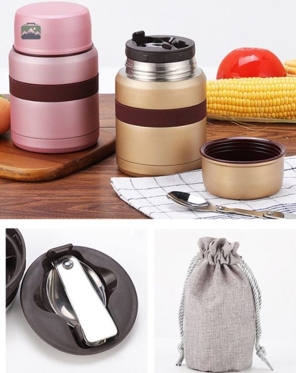 Boîte repas chaude en rose, pratique et élégante