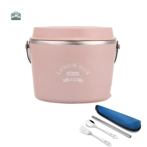 Lunch box chauffante rose, idéale pour repas à emporter