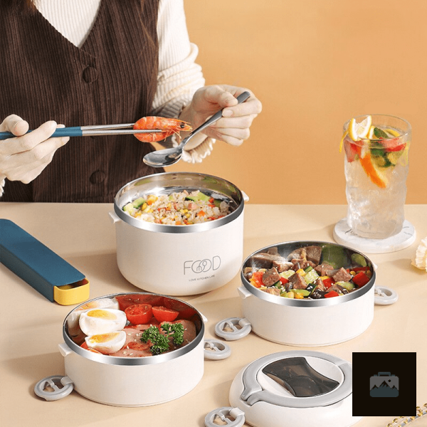 Lunch box compacte en inox pour transport facile