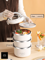Boite inox blanche pour repas équilibrés