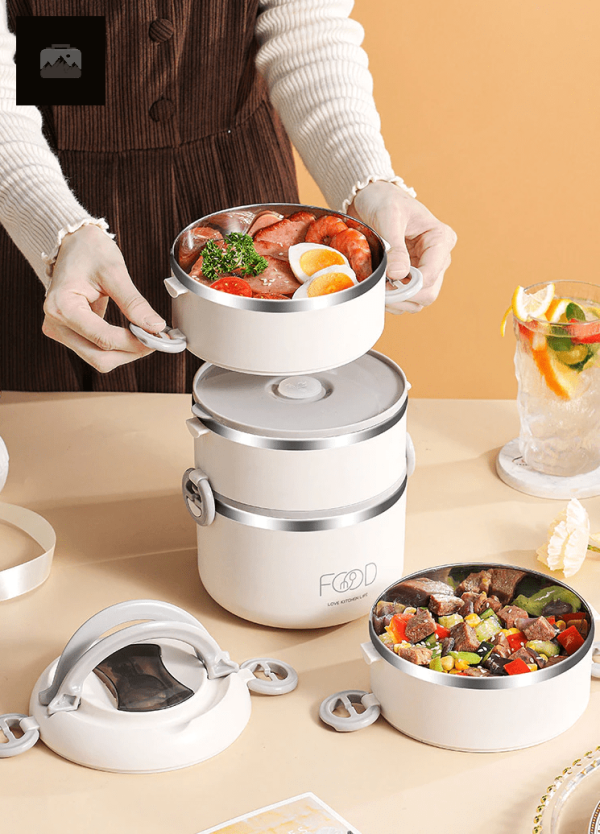 Conteneur repas en acier inoxydable, style minimaliste