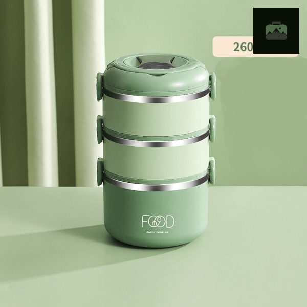 Lunchbox durable en inox vert