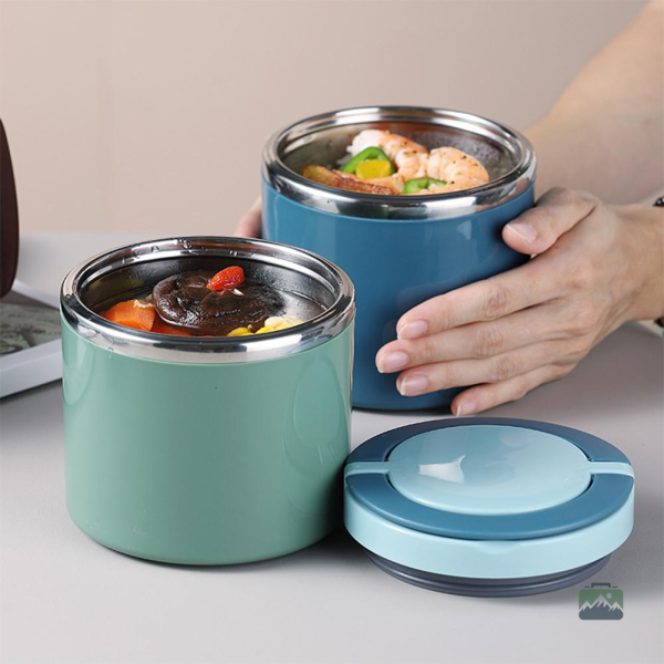 Récipient isotherme en inox bleu pour repas