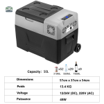 Glacière Électrique pour road trip 50L