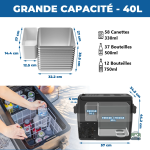 Glacière portable 40L, idéale pour route