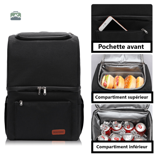Sac à Dos Isotherme Noir pratique pour les sorties