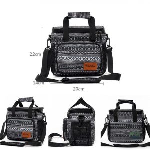 Sac isotherme souple Mosaïque grise pour pique-nique
