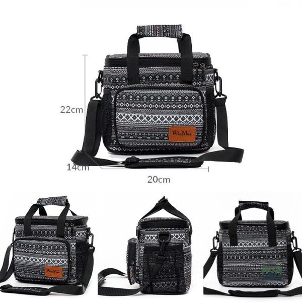 Sac isotherme souple Mosaïque grise pour pique-nique