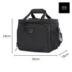 Glacière souple noire 13L, idéale pour les sorties en extérieur