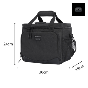 Glacière souple noire 13L, idéale pour les sorties en extérieur