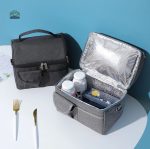 Sac isotherme noir à deux compartiments pour pique-nique