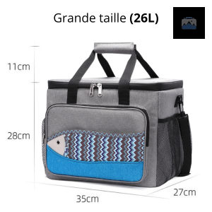 Glacière souple design poisson gris pour pique-nique