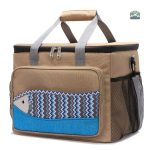 Glacière souple marron motif poisson
