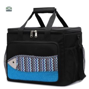 Glacière souple poisson noir pour le transport de nourriture