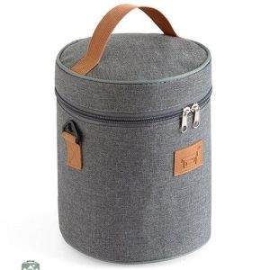 Glacière souple ronde grise pour le transport de nourriture