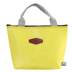 Glacière souple en tissu jaune, idéale pour le transport de nourriture