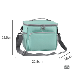 Sac isotherme souple vert et gris pour sorties et pique-niques
