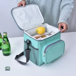 Glacière légère et pratique en vert et gris pour vos activités extérieures