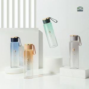 Gourde en verre avec capuchon orange