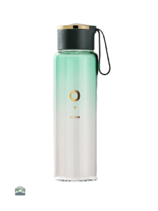 Gourde en verre verte élégante et durable pour tous les jours