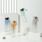 Gourde en verre écologique, design vert, idéale pour l'hydratation