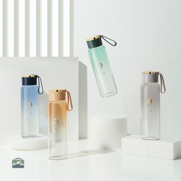 Gourde en verre écologique, design vert, idéale pour l'hydratation