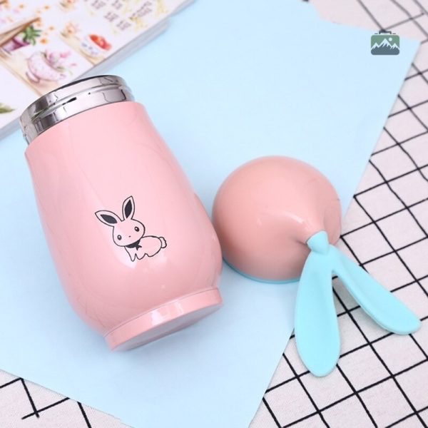 Gourde enfant inox, joli lapin pour une hydratation amusante