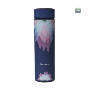 Gourde inox bleue Ataraxie, design élégant et pratique