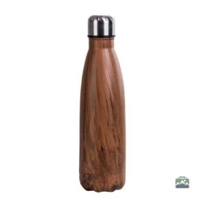 Gourde inox au design bois élégant
